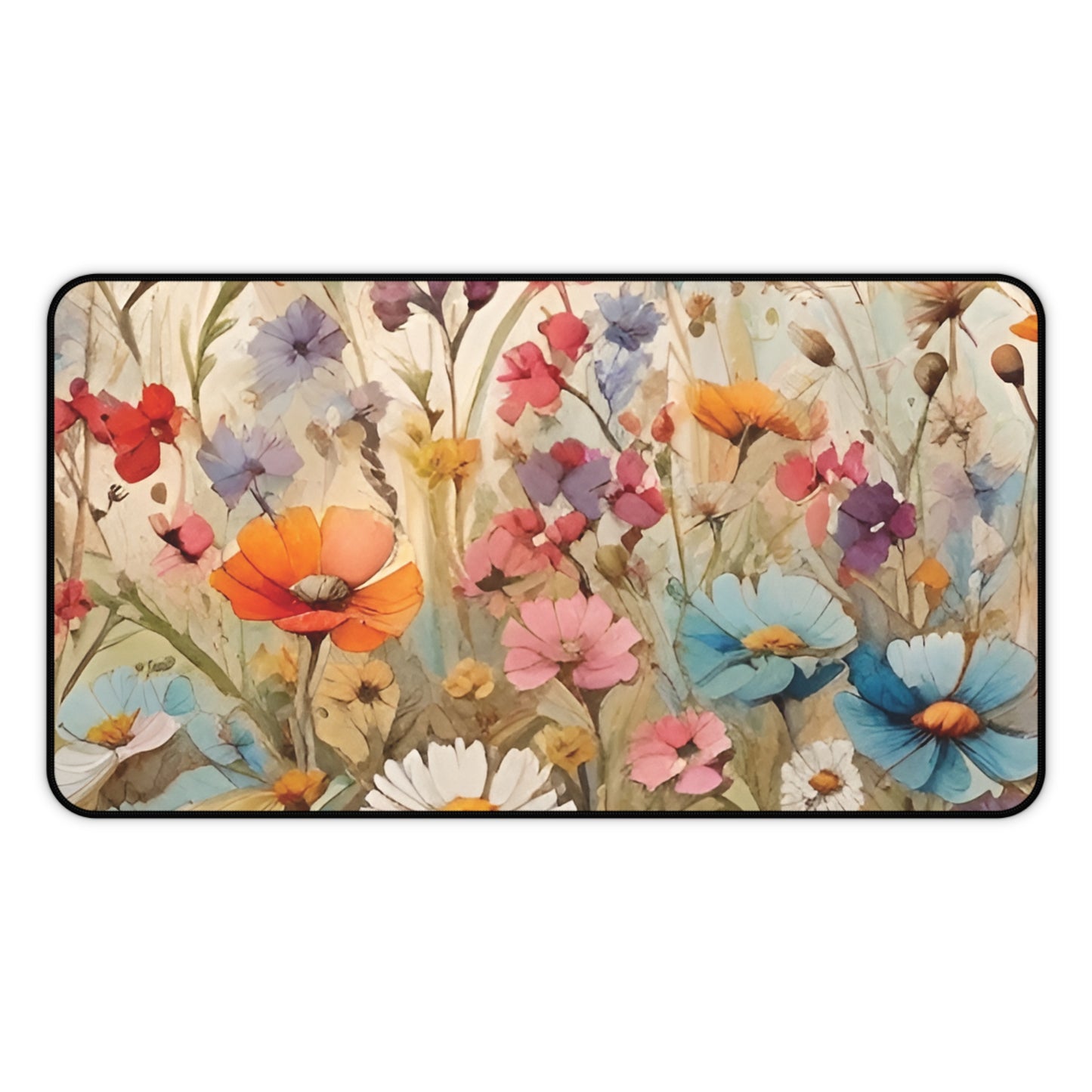 Wildflowers Desk Mat, Whimsical Aesthetic Desk Protector, Nature themed Desk Mat, Aesthetic Desk Mat, Large Desk Mat
