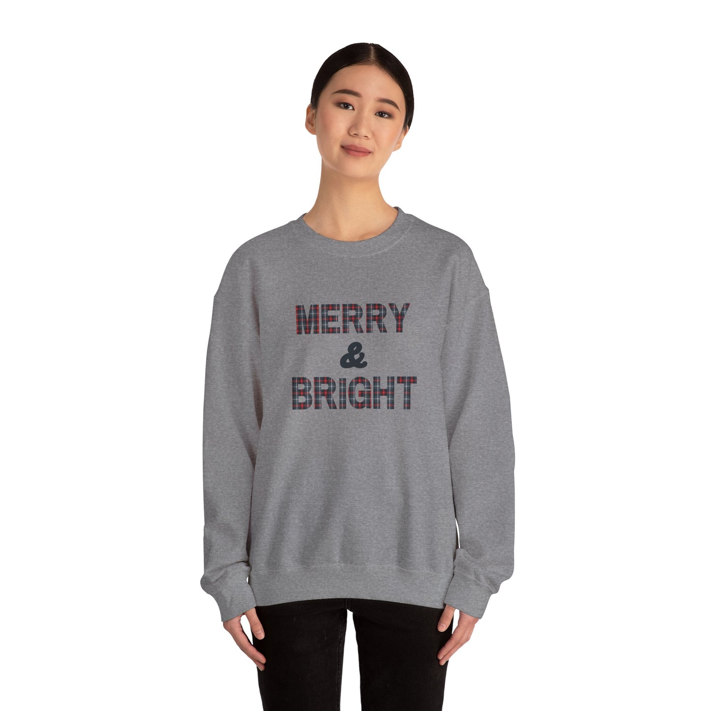 Merry & Bright Christmas Plaid Unisex Heavy Blend™ Crewneck Sweatshirt