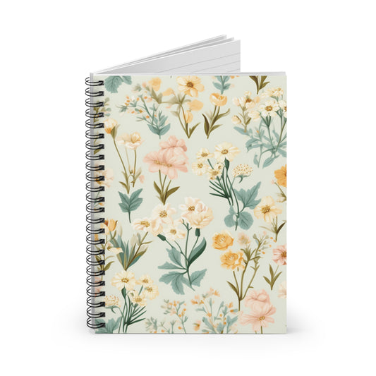 Pastel Floral Spiral Notebook - Ruled Line