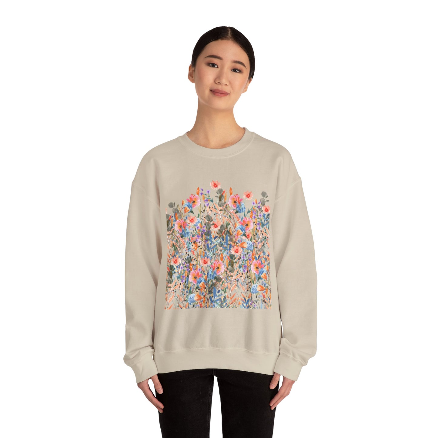 Pastel Wild Flowers Unisex Heavy Blend™ Crewneck Sweatshirt
