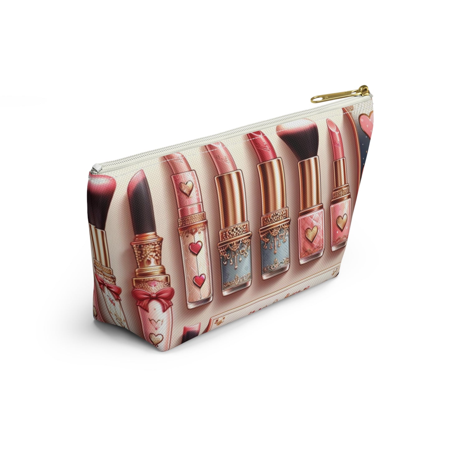 Chic Coquette Beauty Accessory T-Bottom Pouch Feminine Style Makeup Essentials Lipstick Palette Coquette Beauty Makeup Kit